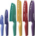 Astercook 12 Pcs Color-Coded Kitchen Knife Set, 6 Anti-Rust Coating Stainless Steel Chef Knives