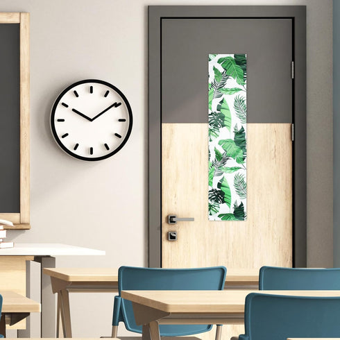 2 Pcs Blackout Window Shades for Classroom, 8 x 36 Inches Tropical Leaves Patterns Side Door Window Curtain