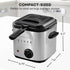 OVENTE Electric Deep Fryer 1.5 Liter Capacity with Lid, Removable Frying Basket, Adjustable Temperature, Silver
