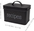 AuldHome Farmhouse Enamelware Recipe Box (Black) for 4 x 6 Inch Recipe Cards