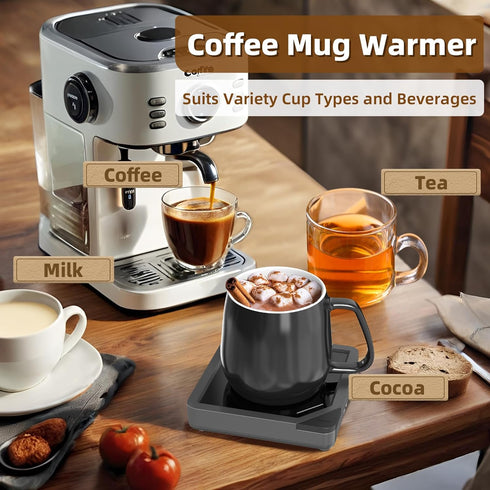 2 U1 Coffee Mug Warmer with USB Charging Ports: Auto Shut-Off Candle Wax Warmer - Heated Beverage Coffee Accessories
