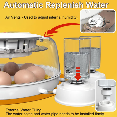 8 360 Egg Incubators for Hatching Eggs, Incubator for Chicken Eggs Degree View, Automatic Egg Turner and Egg Candler