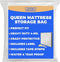 Queen Mattress Bags for Moving & Storage, Heavy Duty 4mil Reusable Waterproof Plastic Cover for Queen Size Bed
