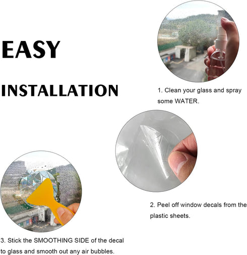 48 Pieces Hummingbird Style Birds Static Window Clings, Anti Collision Decals for Glass Door, Stop Bird Strikes