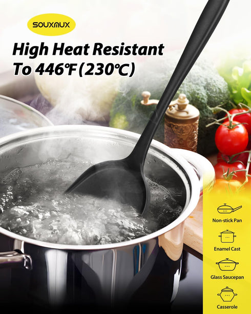 4 Pcs Silicone Kitchen Utensils Set, Nonstick BPA Free High Heat Resistant Wok Spatulas, Cooking Spoon, Slotted Turner