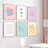 Lwoztra 8x10 Inch Girls Room Wall Art Kids Canvas Poster Nursery Wall Decor Pink Colorful Prints Baby Toddler Pictures