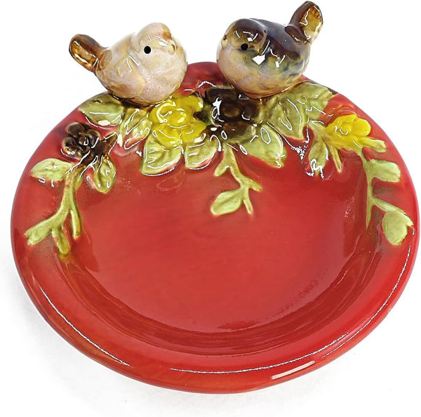 ornerx 5" Ceramic Shower Soap Dish Holder Vintage soap Tray Bird Theme
