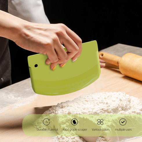 Bench Scraper Dough Scraper for Baking, 4 PCs BPA Free Plastic Flexible Dough Cutter, Food-Safe Tools
