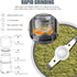 COOL KNIGHT Electric Herb Grinder, Large Capacity Spice and Coffee Grinder with Pollen Catcher, 7.5" Grey