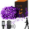 PEIDUO 82 FT 200 LED Purple String Lights Halloween Decorations Outdoor, Motion Sensor Controller with Spooky Music