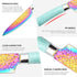 Rainbow Knife Set with Acrylic Block, Kitchen Knives Set, Thick Blade Cutlery for Home & Pro Use, Teal Handle