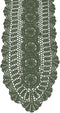 KEPSWET 100% Cotton Handmade Crochet Lace Oval Table Runner - Olive Green 12x60 Inch