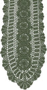 KEPSWET 100% Cotton Handmade Crochet Lace Oval Table Runner - Olive Green 12x60 Inch