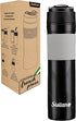 2in1 Travel French Press Coffee Maker, Portable 11.8 oz Tumbler for Ground Coffee & Tea Leaves, Iced Coffee Mug