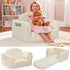 Foryoomi 2 in 1 Convertible Kids Couch - Corduroy Fold Out Kids Sofa