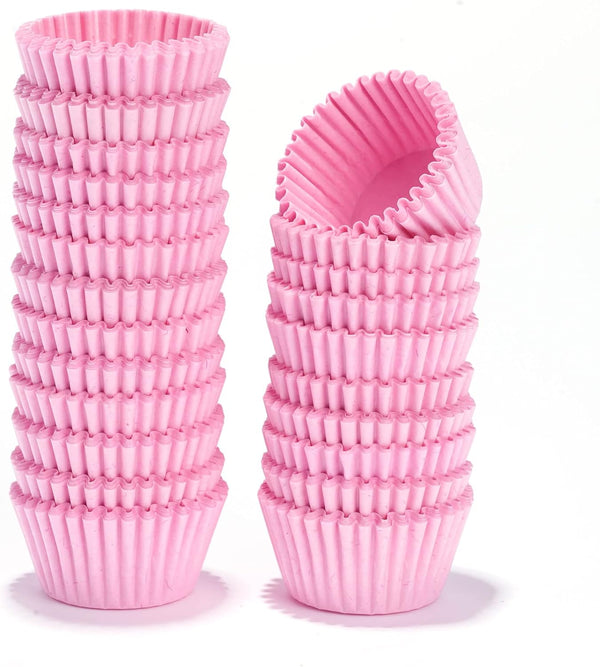 NUOMI 1 Inch Super Mini Cupcake Papers, 1000 Pack Muffin Lining Wrappers, Pink