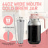 Cold Brew Coffee Maker with V-shaped Lid, 64oz Iced Coffee Maker with Stainless Steel Filter, BPA Free Pitcher