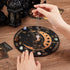 Wooden Pendulum Board 7.9" - Cat Moon Witch Dowsing Divination Planchette Board with Healing Crystal Necklace