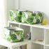 Storage Cubes - 4 Pack Storage Bins for Organizing Toys and Clothes, White and Green with Rope Handles