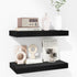 Fun Memories 16 Inch Floating Shelves - Deep Rustic Black Wooden Wall