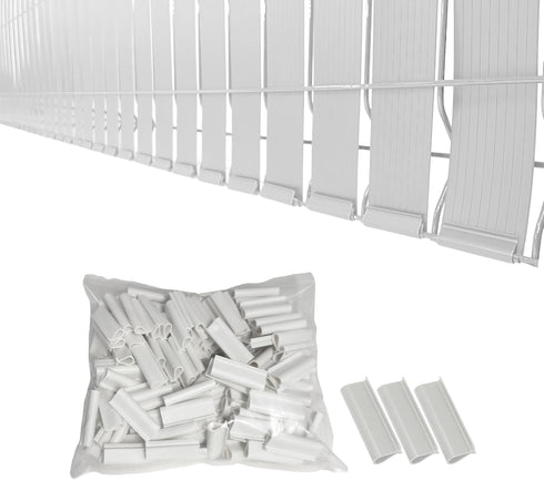 XKMT White Mounting Bracket for Chain Link Fence View Blocking Privacy Tape Weave