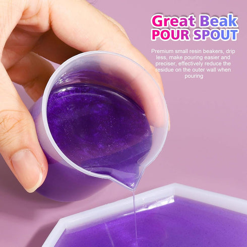 LEOBRO 24 PCS 100ml Resin Measuring Cups, 35PCS Mixing Sticks, Graduated Epoxy Resin Mixing Cups for Art Craft