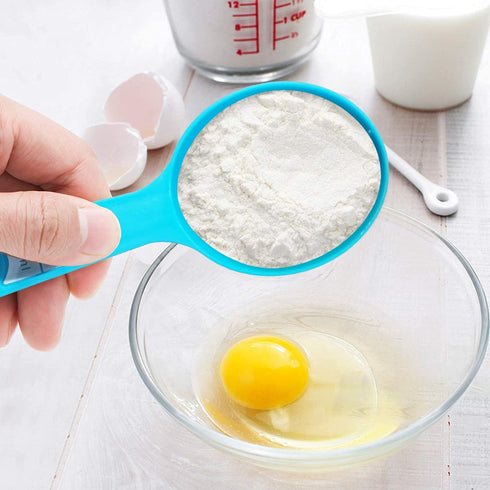12 Piece Measuring Cups and Spoons Set, Colored Kitchen Measure Tools, Durable Nesting for Dry and Liquid