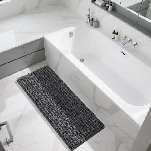 Yimobra Bathroom Runner Rug 55x24 Inch, Extra Long Non Slip Chenille Bath Mat, Soft & Absorbent, Machine Washable for