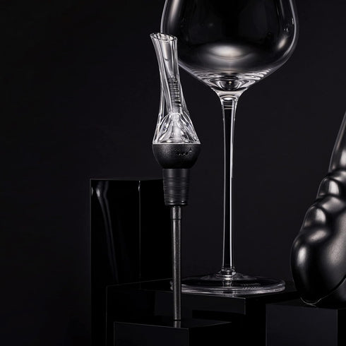 Vintorio Wine Aerator Pourer, Premium Aerating Pourer and Decanter Spout, Black