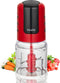 Mini Food Processor, 2 Cup Small Electric Chopper, 2 Speed for Vegetables, Meat, Fruits with 4 Stainless Steel Blades