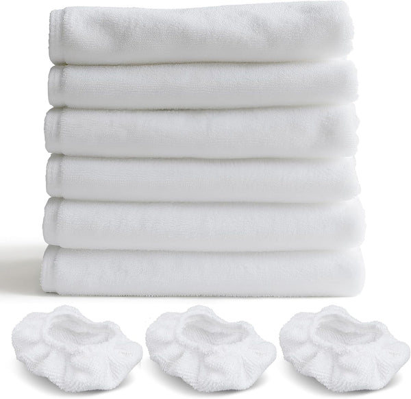 Waitbird 6 Pack Microfiber Mop Pads and 3 Pack Ironing Cloths Set