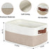 DULLEMELO Small Storage Bins with Handles, Set of 2 Collapsible Fabric Bins for Organizing 11.8x7.9x5.1 Inch (White &