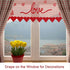 Red Heart Mantle Scarf for Fireplace Decorations - Lace Mantel Cover Runner for Home Living Room, Romantic Indoor Decor