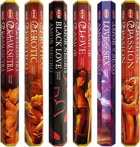 Hem Incense Sticks Variety Pack #24 with Incense Stick Holder Bundle - 6 Love Themed Fragrances