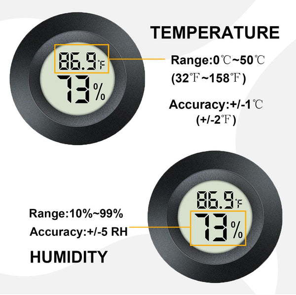4 Pack Mini Digital Hygrometer Thermometer Gauge, Indoor Outdoor Temperature Humidity Meter