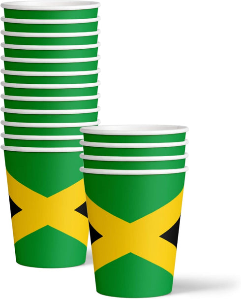 Jamaican Flag Birthday Party Supplies Set, Plates, Napkins, Cups for 16, Tableware Kit