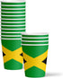 Jamaican Flag Birthday Party Supplies Set, Plates, Napkins, Cups for 16, Tableware Kit