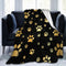 Perinsto Cute Dog Paws Prints Throw Blanket Ultra Soft Warm All Season Golden