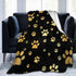 Perinsto Cute Dog Paws Prints Throw Blanket Ultra Soft Warm All Season Golden