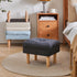 15.75" UHBD023BG YMYNY Small Foot Stool Ottoman, Footrest with Sponge Soft Padded Seat, Cotton-Linen Blend Fabric