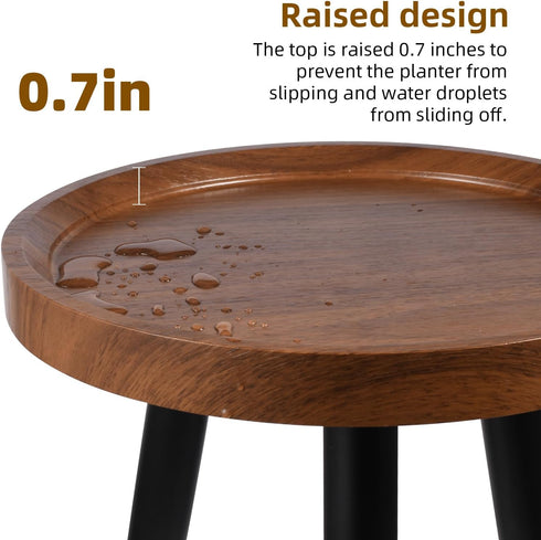 12"x18") KGPLOME Indoor Plant Stand,Wood Mid Century Plant Table in Walnut Finish,Tall Plant Stand for Flower