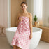 2 Set 27x55 600GSM REDKISS Piece Pink Checkered Bath Towels - Highly Absorbent Pink Cotton Towels for Bathroom