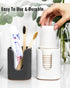 5 oz Square Ceramic Bathroom Cup Dispenser, Disposable Paper Cup Holder for Mouthwash on Vanity Countertop