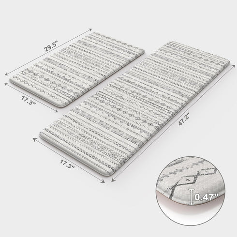 Ailsan 2 Anti Fatigue Mats for Kitchen Floor,Coshioned Kitchen Mats for Floor Piece,Boho Kitchen Mat Rug