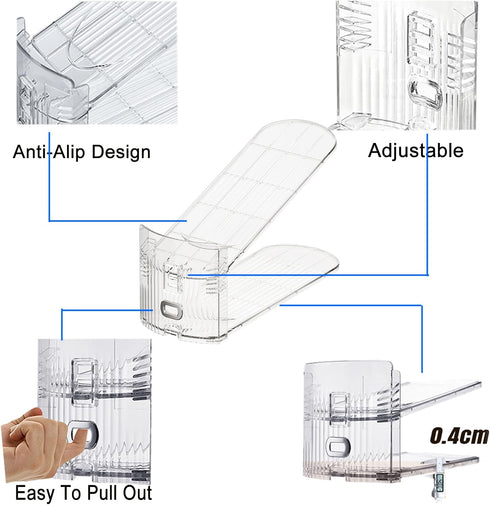 Closet 8PACK Closet Shoe Slots Organizer for Shoe Stacker Adjustable Shoe Slots Organizer Shoe Space Savers Double