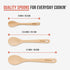 Chef Pomodoro 3-Piece Wooden Spoons Set, Solid Beechwood Cooking Utensils, 12-Inch, 10.5-Inch, 8-Inch