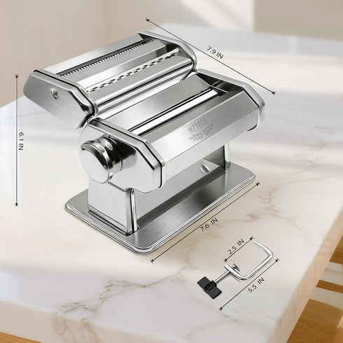 MZTOGR 9 Settings, 2 1 Pasta Maker Machine with Adjustable Thickness in Noodle Maker Includes Pasta Cutter, Ravioli