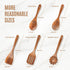 5 PCS Wooden Cooking Spoons, Natural Teak Kitchen Utensils, Smooth Non-Stick Surface, Soft Comfort-Grip