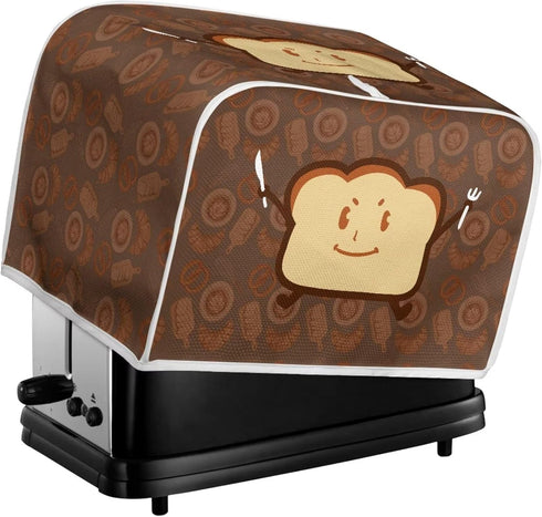 Cartoon Toast Toaster Cover, Pink Kitchen Broiler Organizer Bag with Top Handle, Water Proof, Dust & Fingerprint