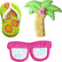 Ann Clark Summer Beach Cookie Cutters 3-Pc. Set, Flip Flop, Sunglasses, Palm Tree, Made in USA